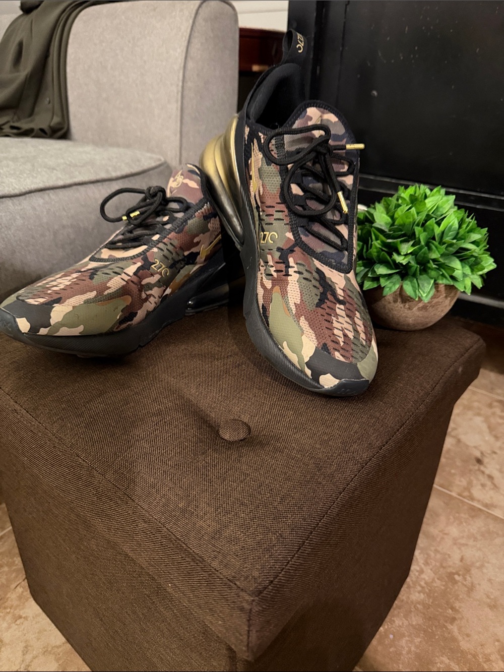 Nike Men's Camouflage Sneakers in Olive, Brown & Black